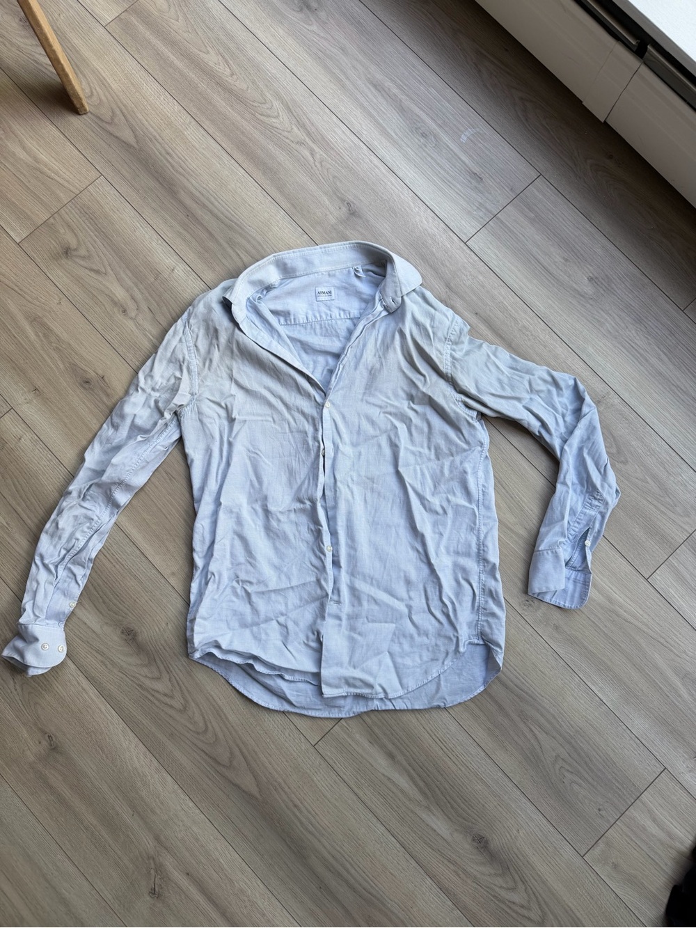 Armani Light Blue Men's Button-Up Shirt